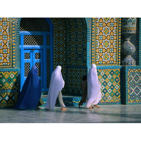 Worshippers Visiting Shrine of Hazrat Ali (Blue Mosque), Mazar-E Sharif, Afghanistan Print Wall Art By Stephane