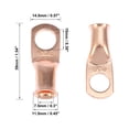 thumbnail image 3 of 10pcs 4 AWG-3/8" Car Vehicle Battery Cable Ends Tubular Ring Terminals Closed End Crimp Connectors Copper Tone, 3 of 6