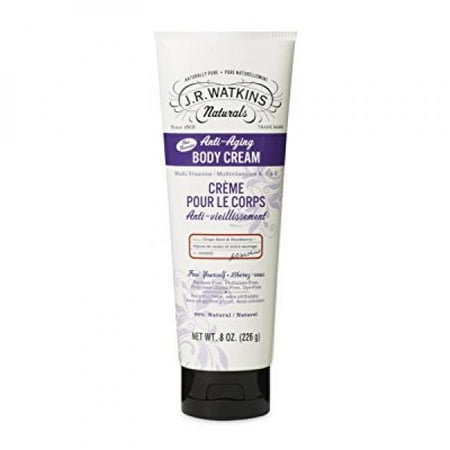 J.R. Watkins Natural Anti-Aging Body Cream, Grape Seed & Blackberry, 8 Ounce