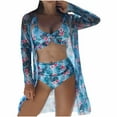 thumbnail image 2 of Abomasnow Bathing Suit Cover Up for Women Comfort Long Sleeve Bimono Cardigan with Bikini Sets 3 Piece Beach Coverups Swimwears, 2 of 9