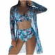 thumbnail image 2 of Trajes de baño para mujer, Trajes de baño para mujer, Traje de baño de tres piezas con tirantes de bikini estampados para mujer, Traje de baño de nailon para mujer, 2 of 9