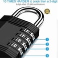 thumbnail image 2 of Locker Locks with Code, 4 Digit Waterproof Combination Lock for Gym, School Locker, Fence, Toolbox, Gate (2 Pack, Black), 2 of 4