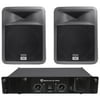 (2) Peavey PR 12 12" 800W 2-Way PA Speakers + Rockville RPA9 Amp