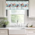 thumbnail image 2 of Ocean Coral Starfish Conch Valances for Windows, Rod Pocket Kitchen Valance Curtains - Soft & Washable Small Window Treatment for Living Room, Bathroom, Beach Marine Life Teal Green 54x18inch, 2 of 9