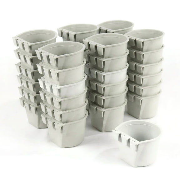 The ROP Shop 36-Pack - Gray Cage Cups hold 0.5 Pint / 8 fl oz to Hang Feed & Water for Pet