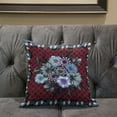 thumbnail image 5 of Flowers Throw Pillow with Removable Cover in Red Gray 20x20, 5 of 5