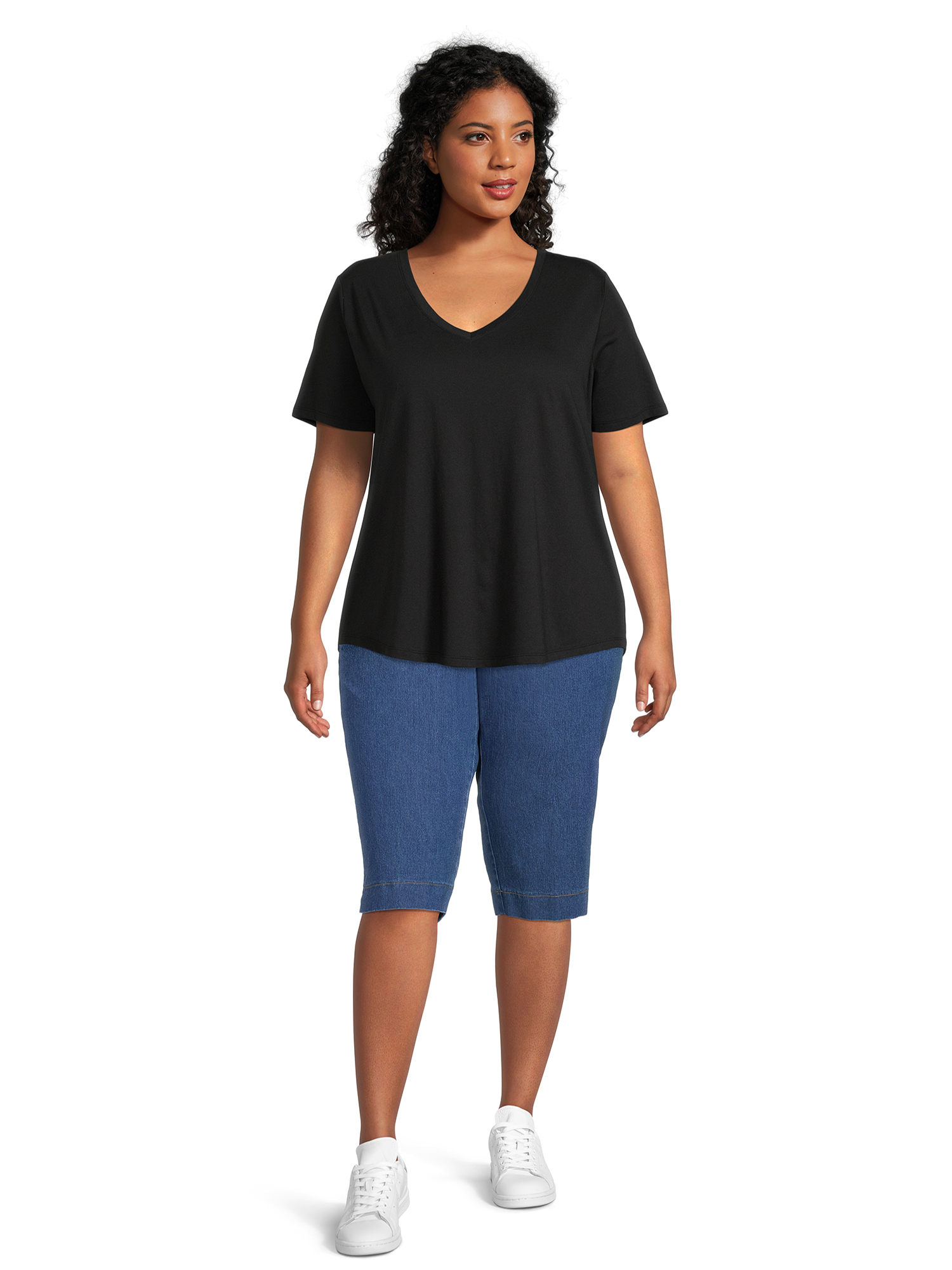 Just My Size Women's Plus Size Pull On 2 Pocket Stretch Capri - image 5 of 6