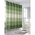 thumbnail image 3 of Shower Curtain Sage Green Shower Curtains for Bathroom, Waterproof Polyester Shower Curtain Set with Hooks, Stall Long Size 54"x78" Gradient Stripes Modern, 3 of 6