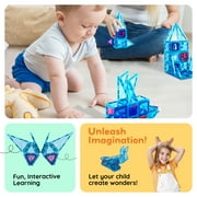 PicassoTiles Mini Magnetic Tiles for Kids – 71PCS STEM Construction Building Blocks Travel Toy Set