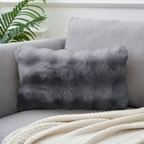 REGALWOVEN 1 Pc Faux Fur Cozy Decorative Throw Pillow Case Luxury Soft Modern Plush Pillowcase Grey 12" x 20"