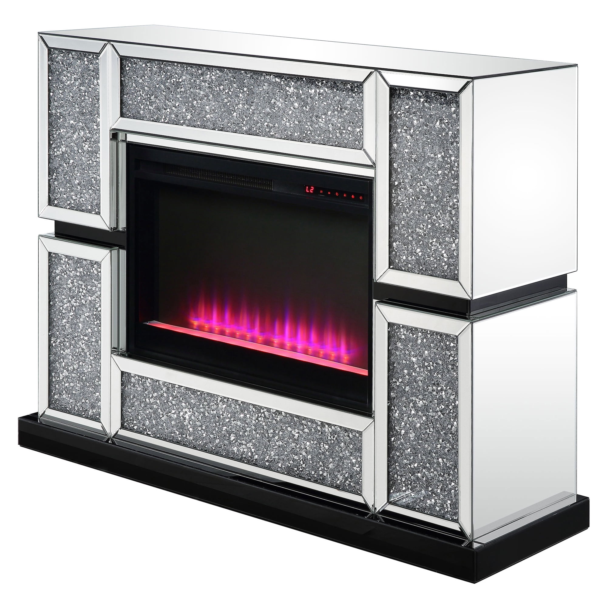 ACME Noralie Fireplace in Mirrored and Faux Diamonds - Walmart.com
