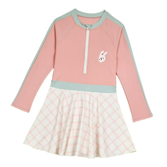 Traje de baño para niñas Traje de baño con falda Ropa de playa con cremallera linda para niñas de 3 a 11 años