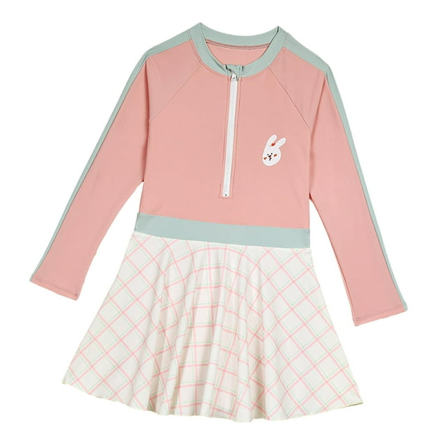 Traje de baño para niñas con falda de cono de helado, traje de baño encantador para niñas de 3 a 11 años