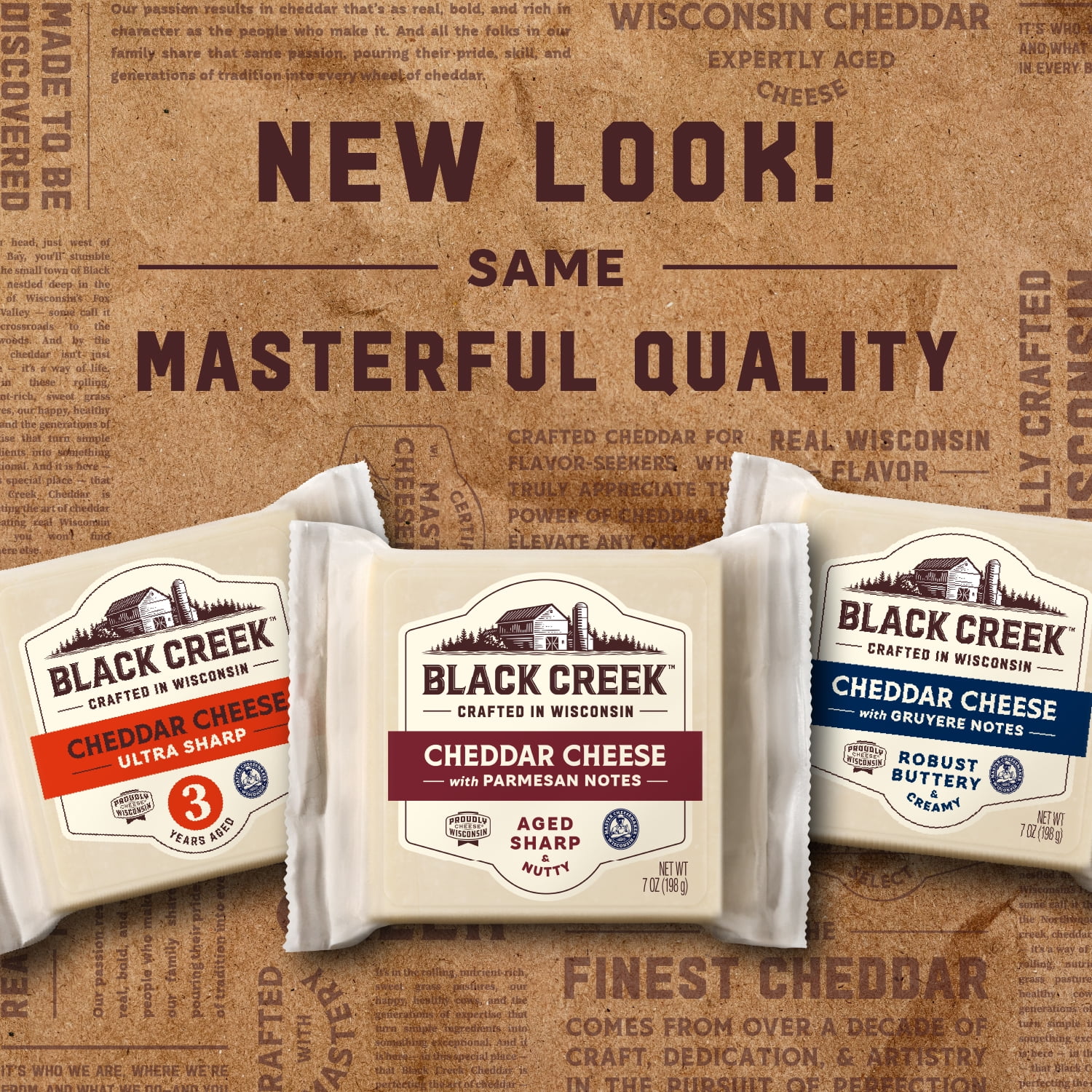 Black Creek® Cheddar Cheese with Parmesan Notes 7 oz Square