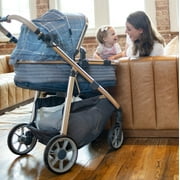 Monbebe 6 in 1 Modular Infant & Toddler Travel System Stroller, Black & Gold II