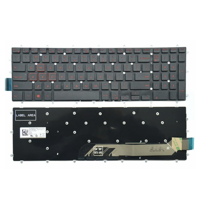 Clavier d'Ordinateur Portable Rétroéclairé US pour Dell G3 3590 3579 3779 3593 G5 5500 G7 7588 7570 7580 7587 Anglais Rouge Sans Rétroéclairage