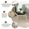 thumbnail image 3 of Triangle Nesting Coffee Table Set of 2 abstract agate mosaic golden veins japanese kintsugi technique fake End Table Modern Minimalist Side Table Set for Living Room Bedroom, 3 of 8
