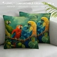 thumbnail image 3 of ONETECH Home Decorative Romantic Parrots Throw Pillow Covers Super Soft Green Forest  Cushion Cover for Sofa Couch Office Bedroom Decor Pillowcase, 3 of 5