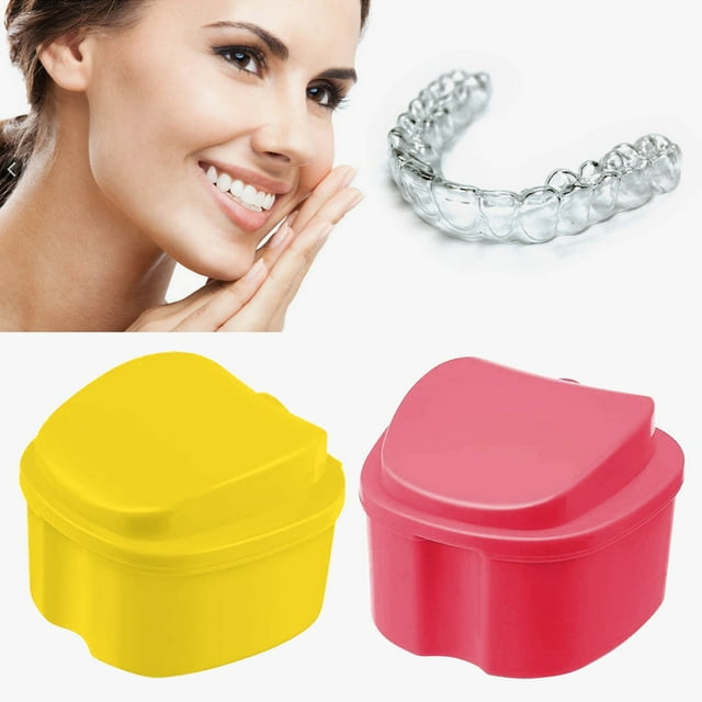 Denture Denture Case Denture Cup With Strainer False Teeth Storage Box With Basket Net Container Holder For Travel Retainer Cleaning, Denture for Women