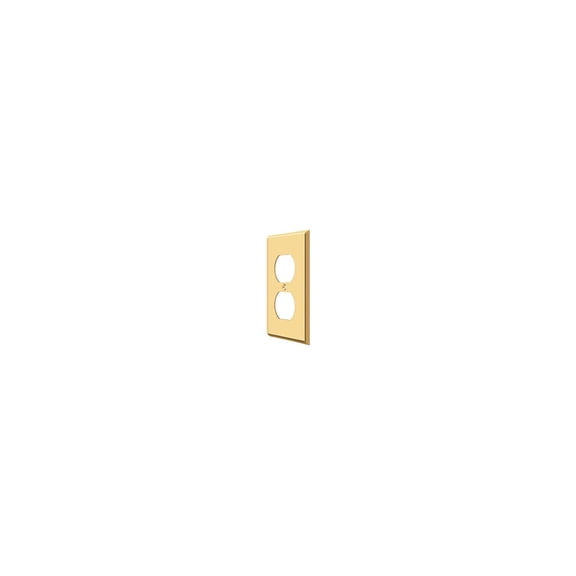 Deltana SWP4752CR003 Switch Plate, Double Outlet in PVD Polished Brass