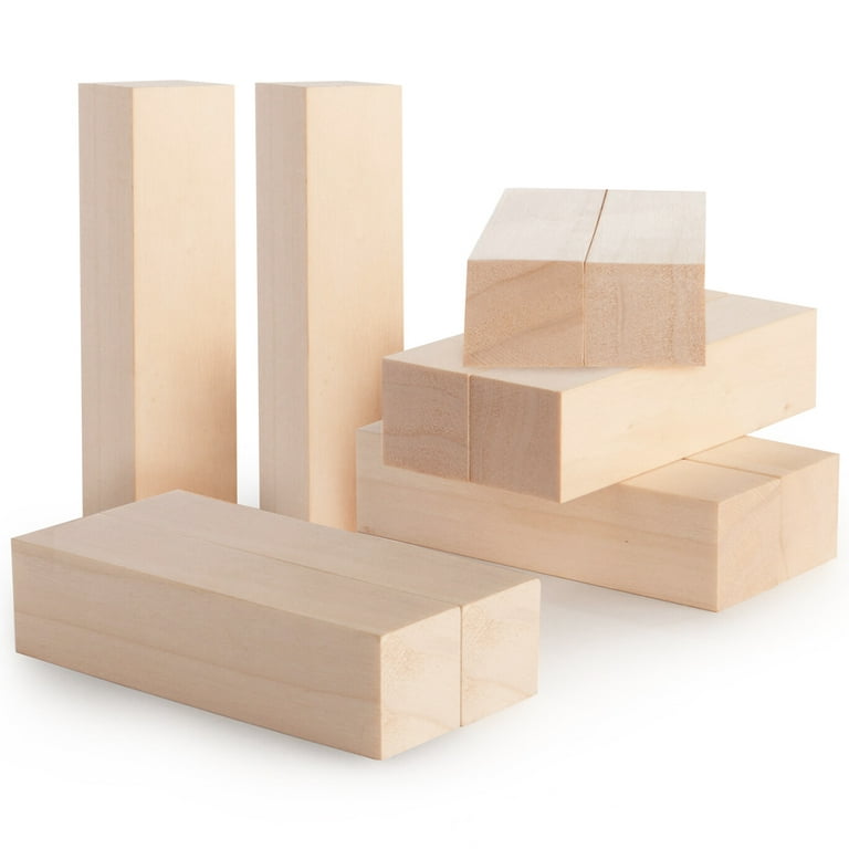 Fyeme 10Pcs Basswood Carving Block Natural Soft Wood Carving Block