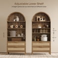 thumbnail image 4 of SICOTAS 70.9" Tall Arched Pantry Cabinet Set of 3,Boho Farmhouse Storage Cabinet with Rattan Doors & 2 Drawers, Adjustable Shelf, 31.5" Wide for Kitchen Living Room Dining Room, 4 of 7