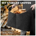 thumbnail image 4 of Fireplace Wood Basket, Felt Log Basket, Foldable Felt Log Basket, Fireplace Wood Bag for Wood, Newspapers, Firewood, 53x30x40cm, Dark Grey, 4 of 5