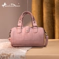 thumbnail image 6 of Montana West Mini Barrel Crossbody Bag Western Tooled Design with Buckle, Dark Pink, 6 of 6