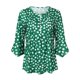 thumbnail image 2 of Gibobby Playeras Mujer Camisetas Cuello V Camiseta manga corta con cuello en V y estampado floral informal para mujer(Verde,XL), 2 of 5