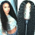 thumbnail image 5 of Herunwer Curly Wig - Semi Synthetic Deep Wave Wig, Human Hair Lace Front Wigs, Front Lace Wig, Water Wave Wig, Comfortable & Long Curly Human Hair Wig, 5 of 9
