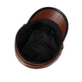 thumbnail image 3 of German Army Cap Natural Leather Flat Top Hat Men's Cowhide Captain's Cap Navy Hat Tide Warm Army Hat ,Easy to Wear, 3 of 5