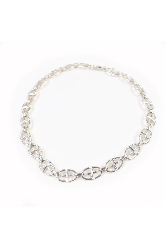 Pre-Owned Vintage GUCCI 925 Tom Ford-era Double G Anchor Chain Choker in Silver, Made... (Good)