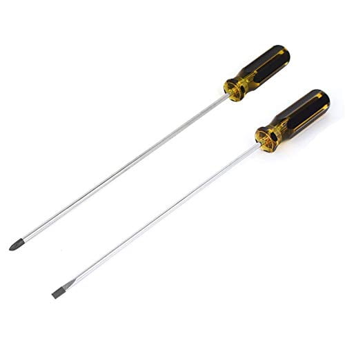 2 Piece Telstar Flat 1/4" x 4" Slotted Screwdriver Set Magnetic Tip 4 Inch Long 