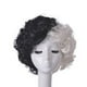 thumbnail image 1 of Cosplay Mitad Negra Y Mitad Blanca Peluca Rizada Corta Disfraz De Cosplay Accesorios Para Peinados Para Halloween Carnaval Y Mascarada Kearding HA045912-01, 1 of 5