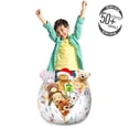 thumbnail image 3 of Cartoon Storage Toy Bag Chair, Theme of Bear Bunny and Fox with Scarfs and Hats Snowflakes, Stuffed Animal Organizer Washable Bag, Large Size, Multicolor, by Ambesonne, 3 of 3