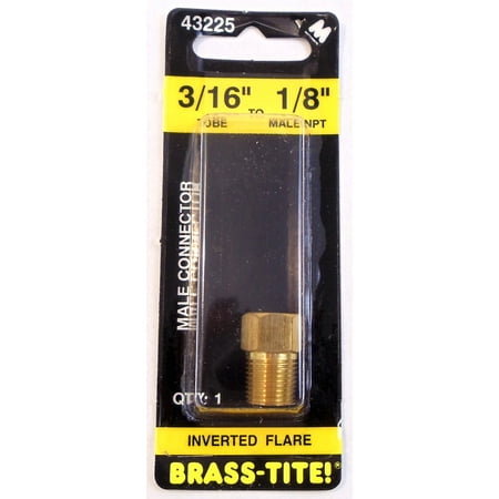 - Brass-Tite 3/16 Tube To 1/8 Male Npt Inverted Flare Brass Connector