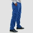 thumbnail image 2 of NIEWTR Mens Elastic Waist Casual Cargo Pants Multi Pocket Stretct Cargo Jogger Work Pants for Men (Blue,S), 2 of 9