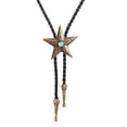 thumbnail image 2 of Xingzhi Collier Bolo Western Cowboy Rodeo en Cuir PU Noir Laiton Antique, 2 of 7