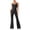 Black, variant on Women's Summer Jumpsuit Sleeveless Jumpsuits Fall Bell Bottom Athletic Yoga Halter Jumpers And Rompers Pink Large