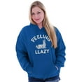thumbnail image 3 of Feeling Llama Lazy Funny Animal Pun Hoodie Sweatshirt Women Men Brisco Brands M, 3 of 6