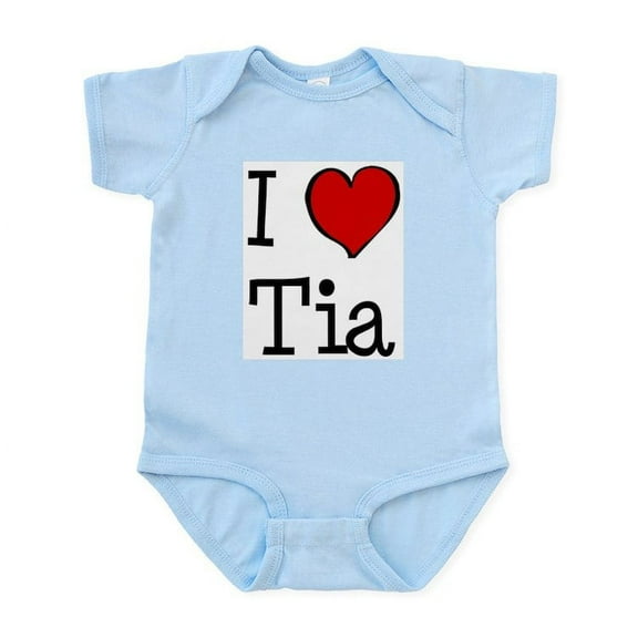 CafePress - I Love Tia Infant Bodysuit - Baby Light Bodysuit, Size Newborn - 24 Months