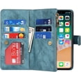 thumbnail image 5 of iPhone Xs Phone Case Wallet for Women Men with Credit Card Holder, iPhone X Crossbody Case with Strap Shoulder Lanyard, Zipper Pocket PU Leather Cases for iPhone Xs,5.8 Inch Blue, 5 of 18