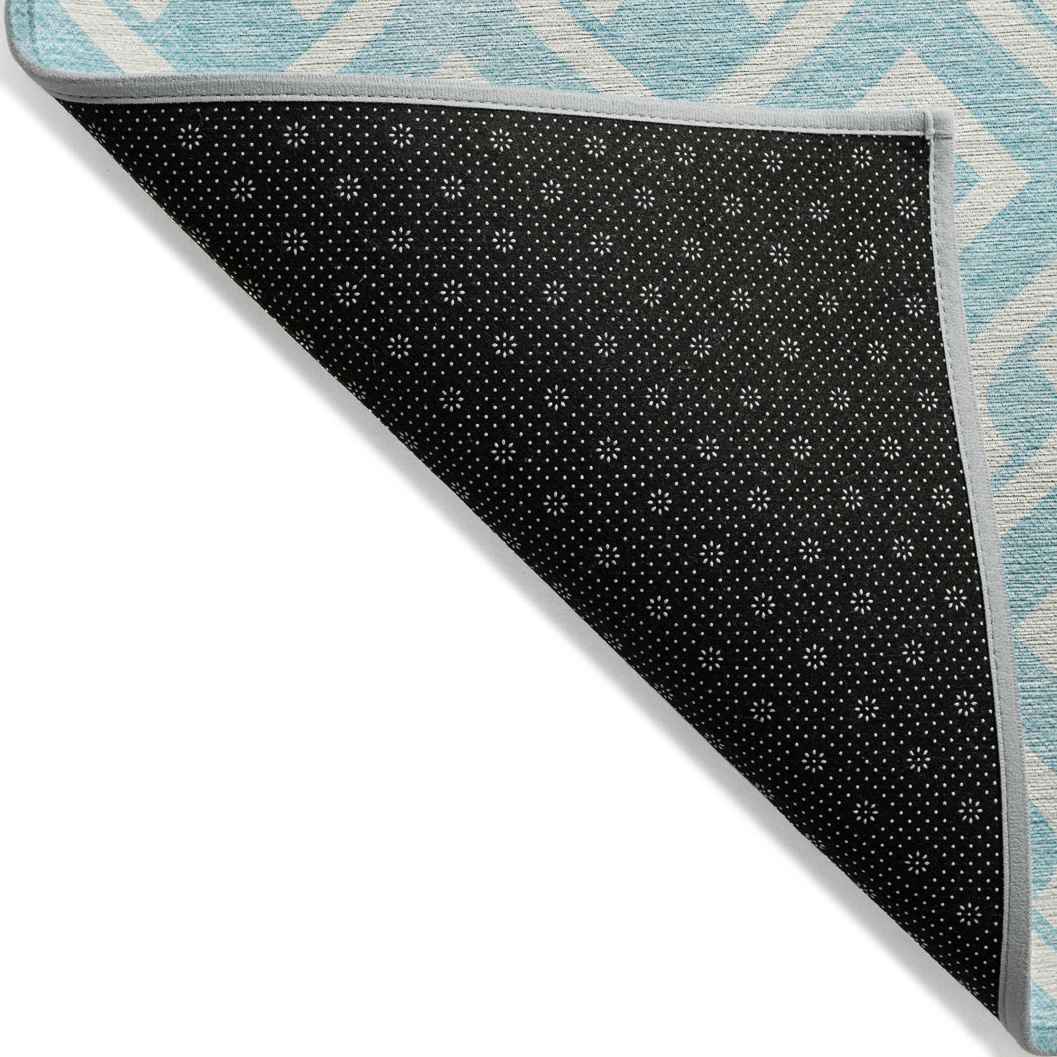Addison Rugs Chantille Indoor/Outdoor Transitional Geometric Aqua Washable Round Rug, 8' x 8'