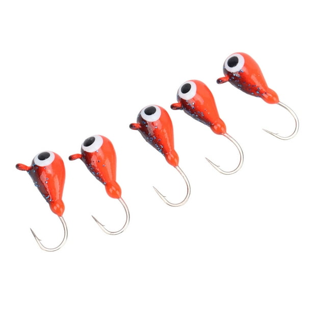 Ice Fishing Hooks, Sharpness Ice Fishing Jigs 5mm 5 Pcs High Carbon Steel  For Saltwater 