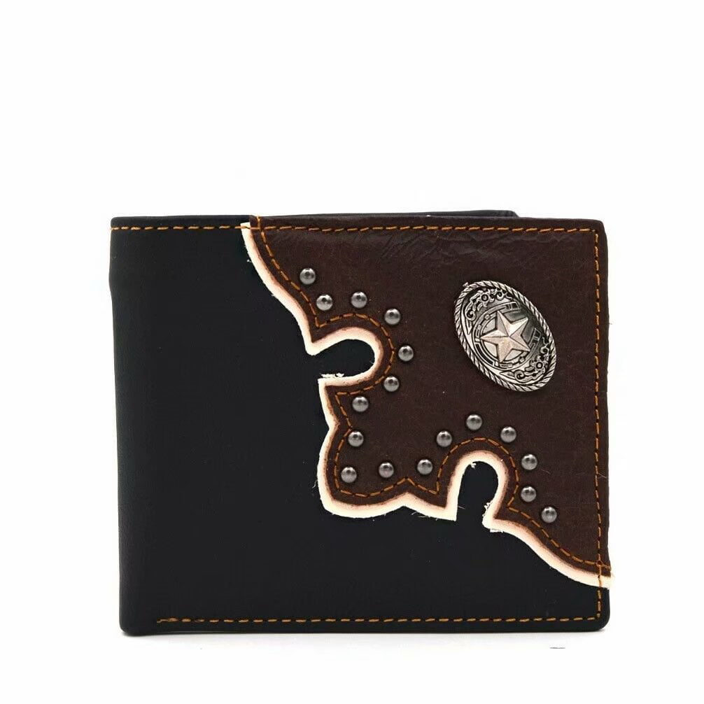 Janhooya - Western Wallet Men&#39;s Leather Slim Bifold Cowboy Wallet for Men Star - www.semadata.org ...