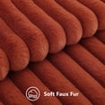 thumbnail image 2 of Smile Bee 18x18 inch Faux Fur Plush Decorative Throw Pillow Covers Set of 2, Soft Fluffy Striped Decorative Modern Couch Pillow Cases for Sofa and Bed, Rust, 2 of 9