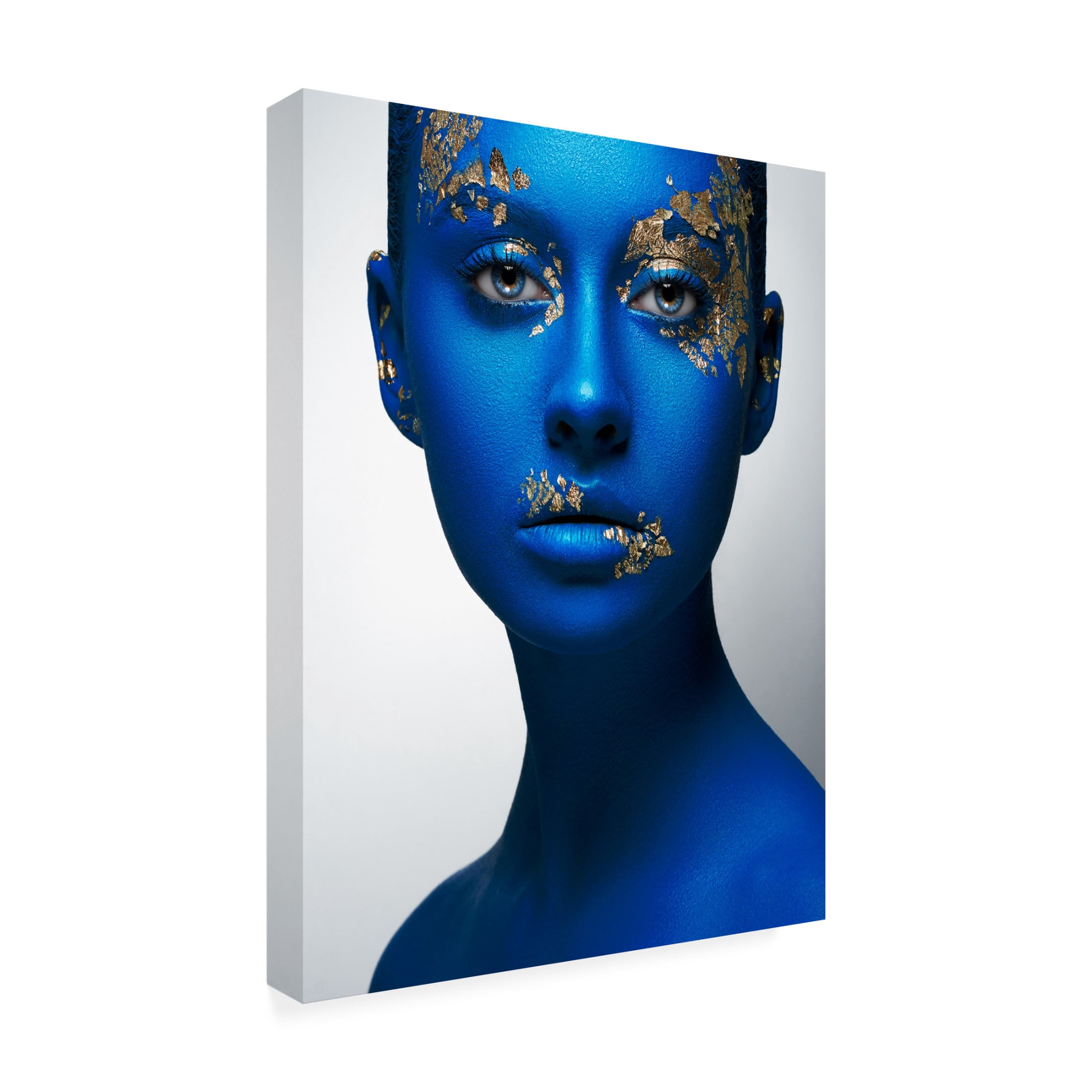 Canvas Wall Art - Alex Malikov 'Blue Gold' Wall Art for Living Room, Bedroom, or Office D?cor by Trademark Fine Art - 18 x 24 Inches