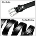 thumbnail image 2 of Timarkment 2pcs Women Leather Belts Skinny Solid Color Pin Buckle Black & Brown Tan Belts for Womens, 2 of 8