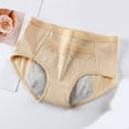 thumbnail image 2 of Oksale Women's Leak Proof Cotton Underwear Soft Breathable Period Panties Comfortable Seamless Panty Briefs for Everyday Beige L, 2 of 4