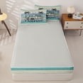 thumbnail image 3 of catabedysis Ocean Beach Camping Zipper Twin Comforter Sets with Fitted Sheet and 2 Pillowcases,Camper Print Zipper Bedding Set For Boys,Multicolor,Light Gray Reversible,4-Piece, 3 of 7